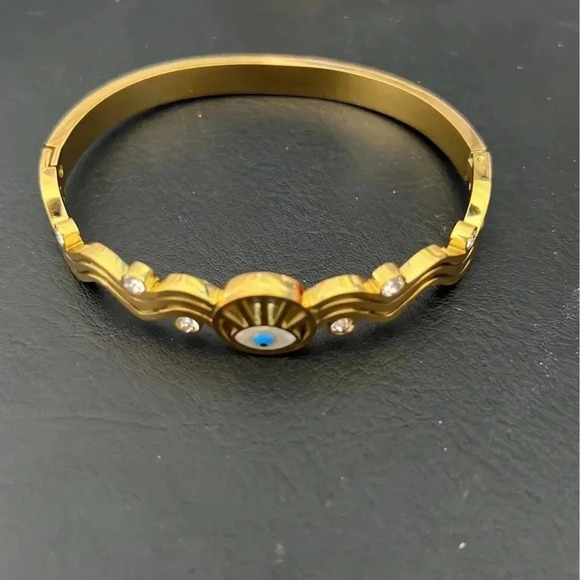 Evil Eye Stainless Steel Bracelet Bangle - Picture 2 of 4